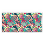 Retro Tennis Pattern Print Beach Towel