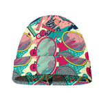 Retro Tennis Pattern Print Beanie