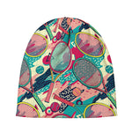 Retro Tennis Pattern Print Beanie