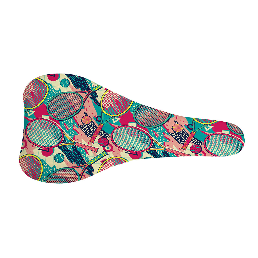 Retro Tennis Pattern Print Bicycle Seat Cover