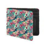 Retro Tennis Pattern Print Bifold Wallet