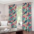 Retro Tennis Pattern Print Dimout Grommet Curtains