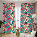 Retro Tennis Pattern Print Blackout Pencil Pleat Curtains