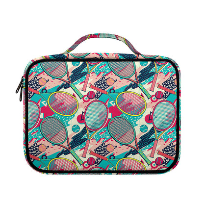 Retro Tennis Pattern Print Briefcase Bible Bag
