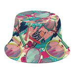 Retro Tennis Pattern Print Bucket Hat
