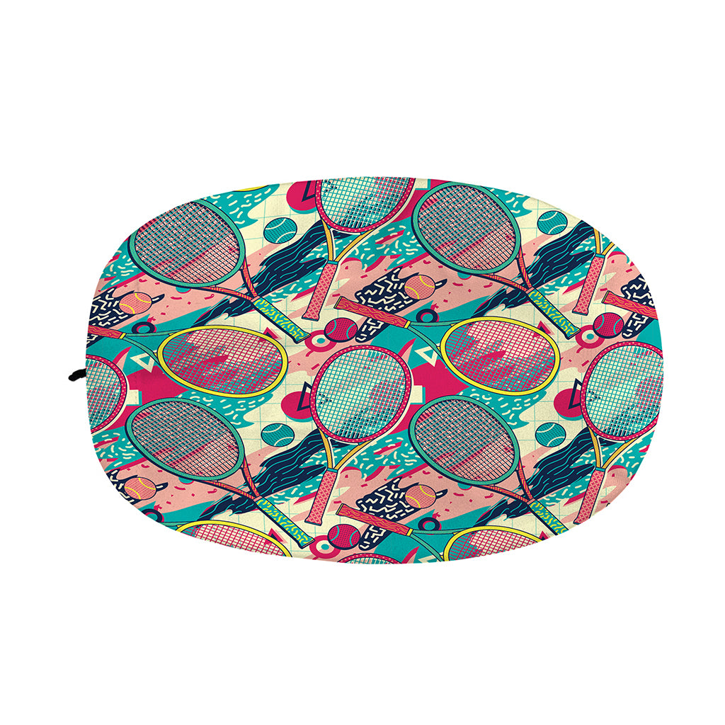 Retro Tennis Pattern Print Car Side Mirror Covers