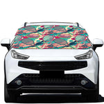 Retro Tennis Pattern Print Car Windshield Snow Cover