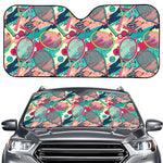 Retro Tennis Pattern Print Car Windshield Sun Shade