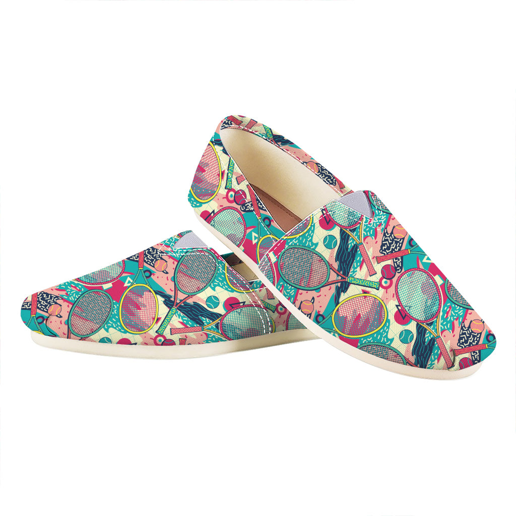 Retro Tennis Pattern Print Casual Shoes