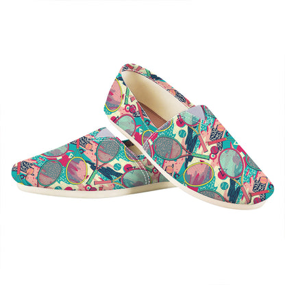 Retro Tennis Pattern Print Casual Shoes