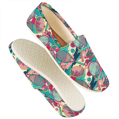 Retro Tennis Pattern Print Casual Shoes