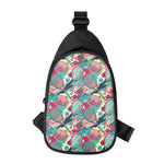 Retro Tennis Pattern Print Chest Bag