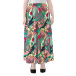 Retro Tennis Pattern Print Chiffon Maxi Skirt