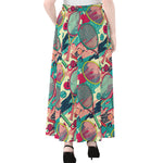 Retro Tennis Pattern Print Chiffon Maxi Skirt