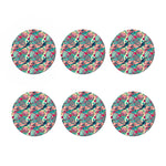 Retro Tennis Pattern Print Coaster Set