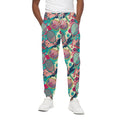 Retro Tennis Pattern Print Cotton Sweatpants