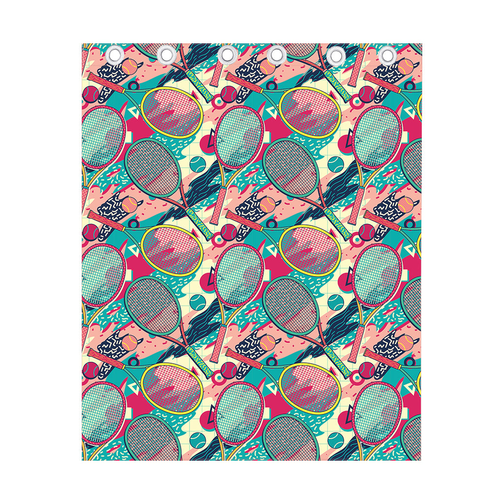 Retro Tennis Pattern Print Curtain