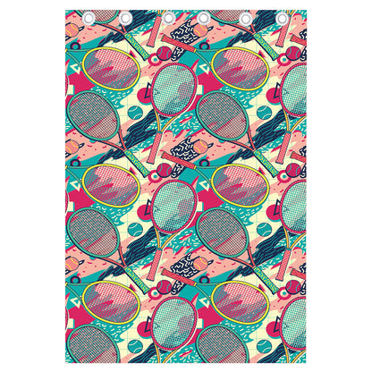 Retro Tennis Pattern Print Curtain
