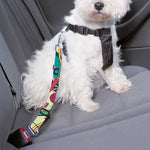 Retro Tennis Pattern Print Dog Seat Belt