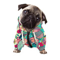 Retro Tennis Pattern Print Dog Zip Up Hoodie
