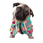 Retro Tennis Pattern Print Dog Zip Up Hoodie