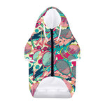 Retro Tennis Pattern Print Dog Zip Up Hoodie