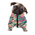 Retro Tennis Pattern Print Dog Zip Up Jacket