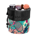Retro Tennis Pattern Print Drawstring Makeup Bag