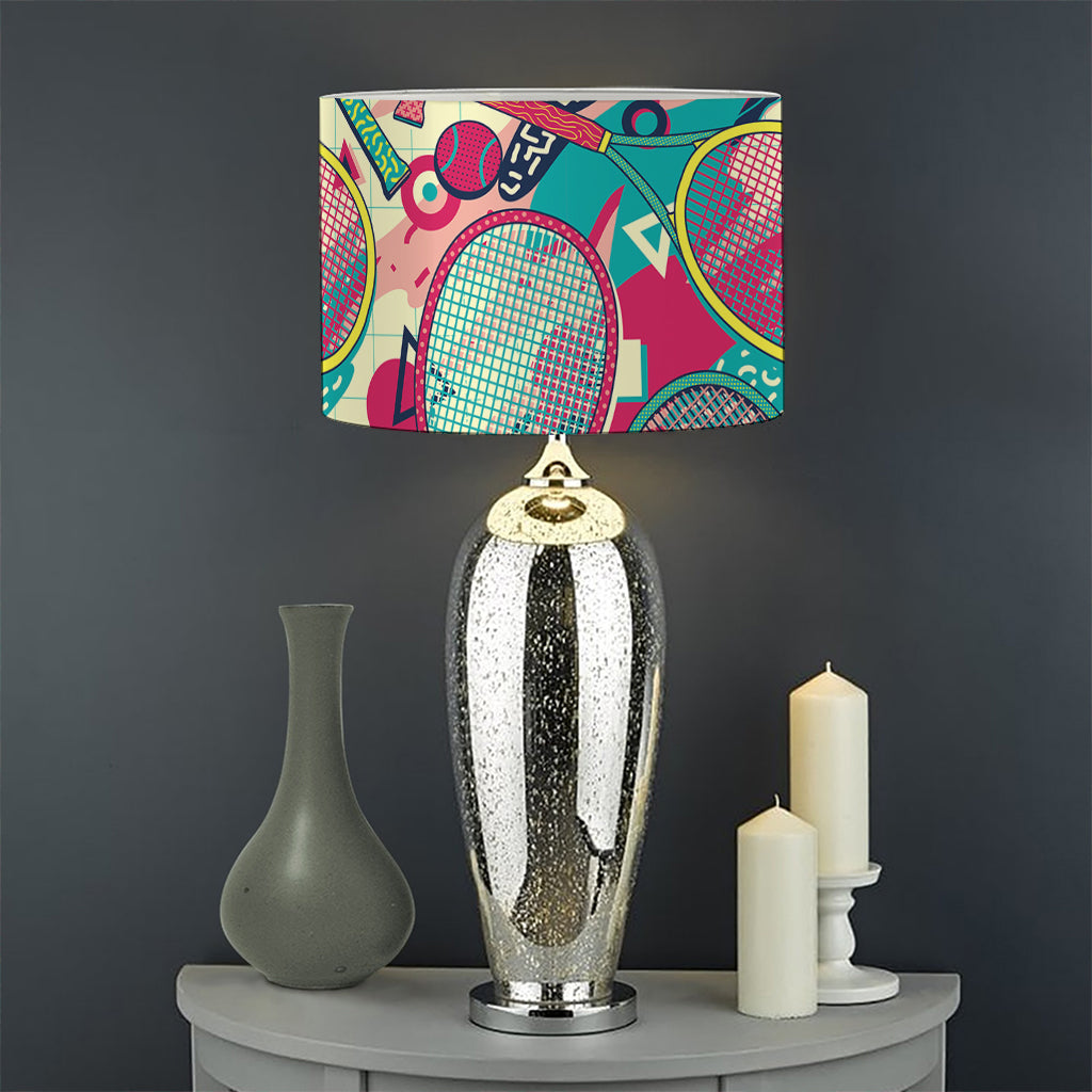 Retro Tennis Pattern Print Drum Lamp Shade
