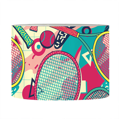Retro Tennis Pattern Print Drum Lamp Shade