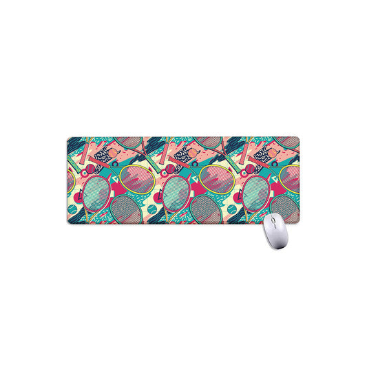 Retro Tennis Pattern Print Extended Mouse Pad