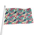 Retro Tennis Pattern Print Flag