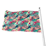 Retro Tennis Pattern Print Flag