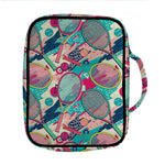 Retro Tennis Pattern Print Front Pocket Bible Bag