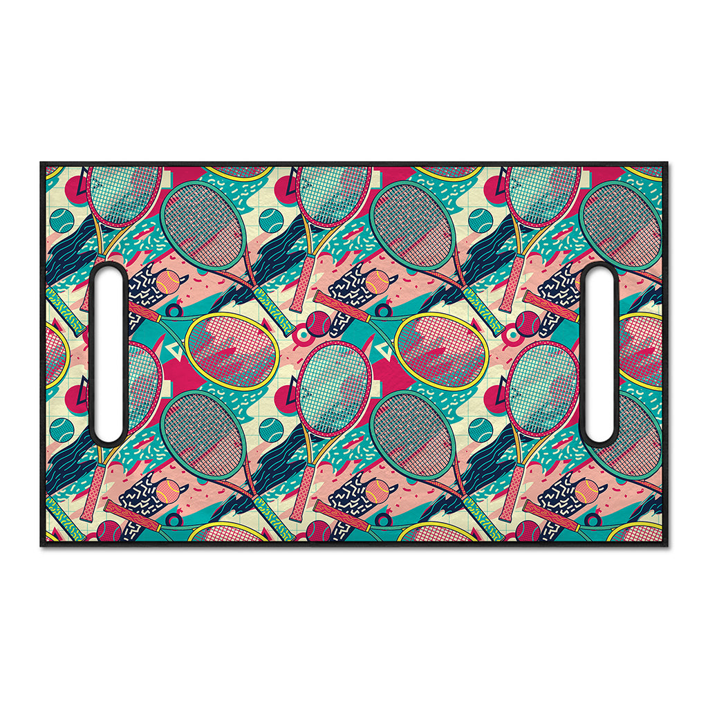 Retro Tennis Pattern Print Golf Cart Seat Cover