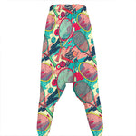 Retro Tennis Pattern Print Hammer Pants