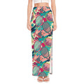Retro Tennis Pattern Print High Slit Maxi Skirt