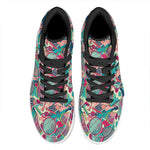 Retro Tennis Pattern Print High Top Leather Sneakers