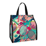 Retro Tennis Pattern Print Insulated Lunch Tote
