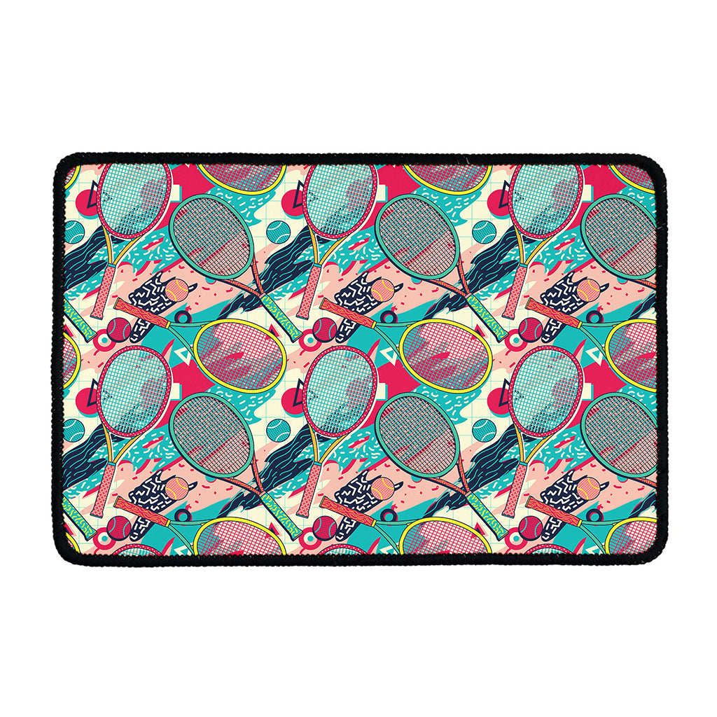 Retro Tennis Pattern Print Kitchen Mat