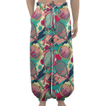 Retro Tennis Pattern Print Lantern Pants