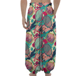 Retro Tennis Pattern Print Lantern Pants
