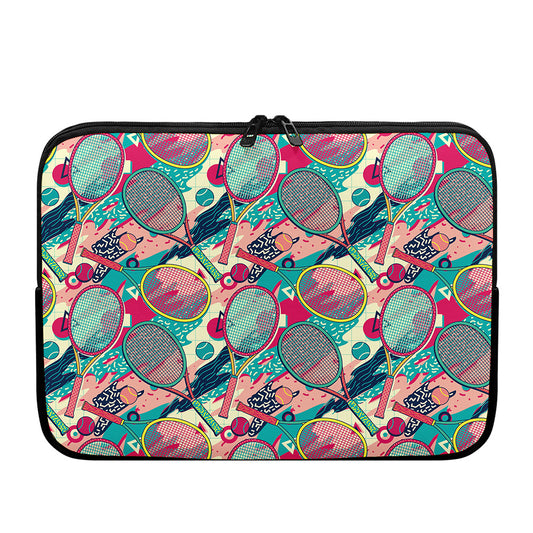 Retro Tennis Pattern Print Laptop Sleeve