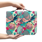 Retro Tennis Pattern Print Leather Bible Cover