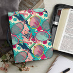 Retro Tennis Pattern Print Leather Bible Cover
