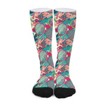 Retro Tennis Pattern Print Long Socks