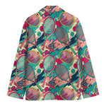 Retro Tennis Pattern Print Men's Blazer