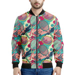 Retro Tennis Pattern Print Men's Bomber Jacket