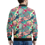Retro Tennis Pattern Print Men's Bomber Jacket
