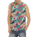 Retro Tennis Pattern Print Men's Fitness Tank Top